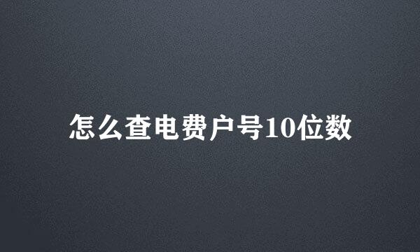怎么查电费户号10位数